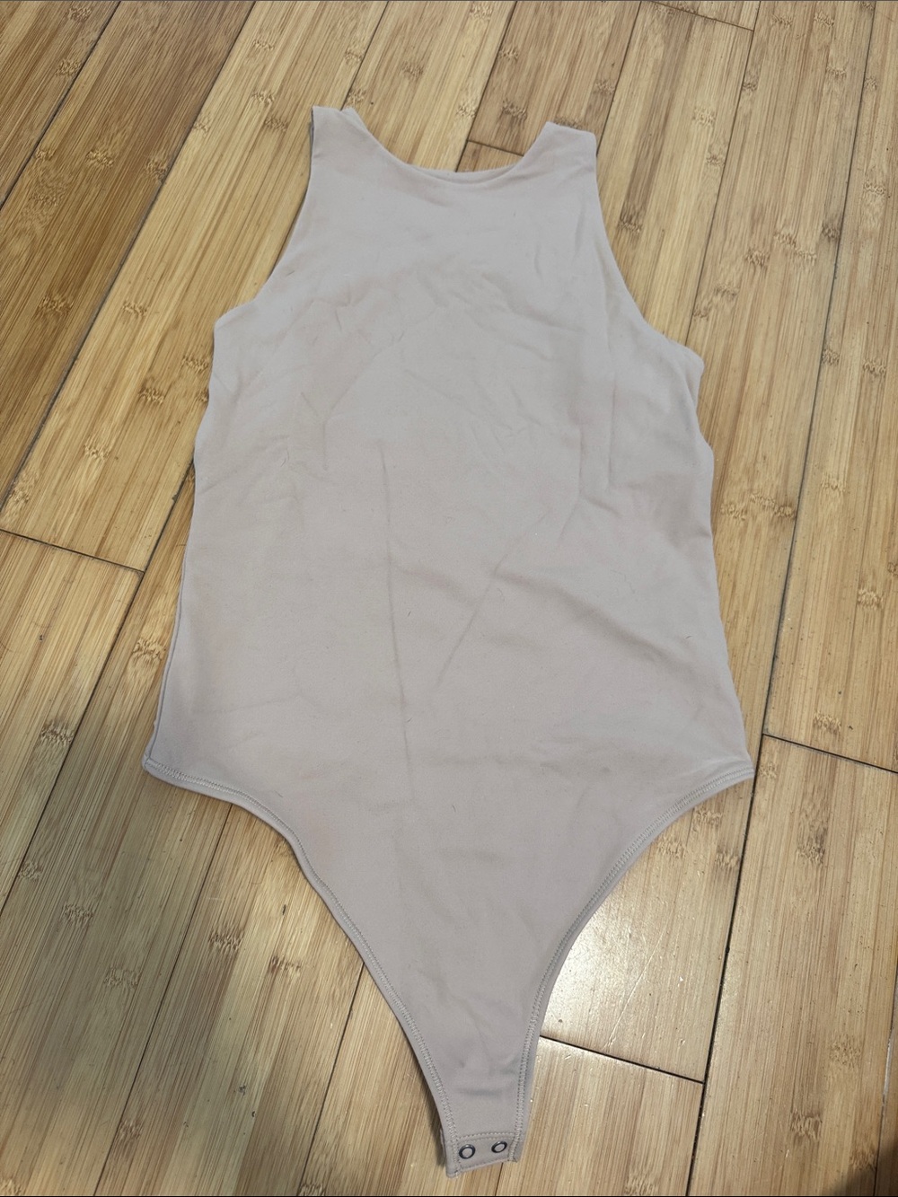 Abercrombie & Fitch Sleeveless Bodysuit in Light Beige